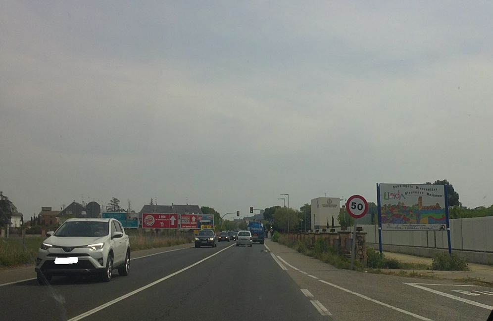 Foto dalla mia auto a Lleida (Catalogna, Spagna) (aprile 2019)