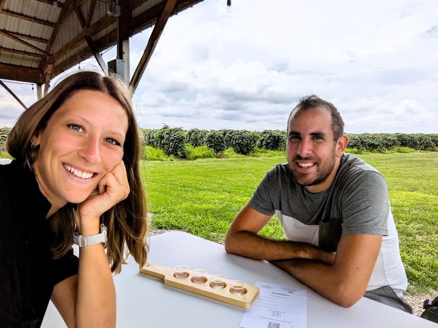 Wine tasting at a winery