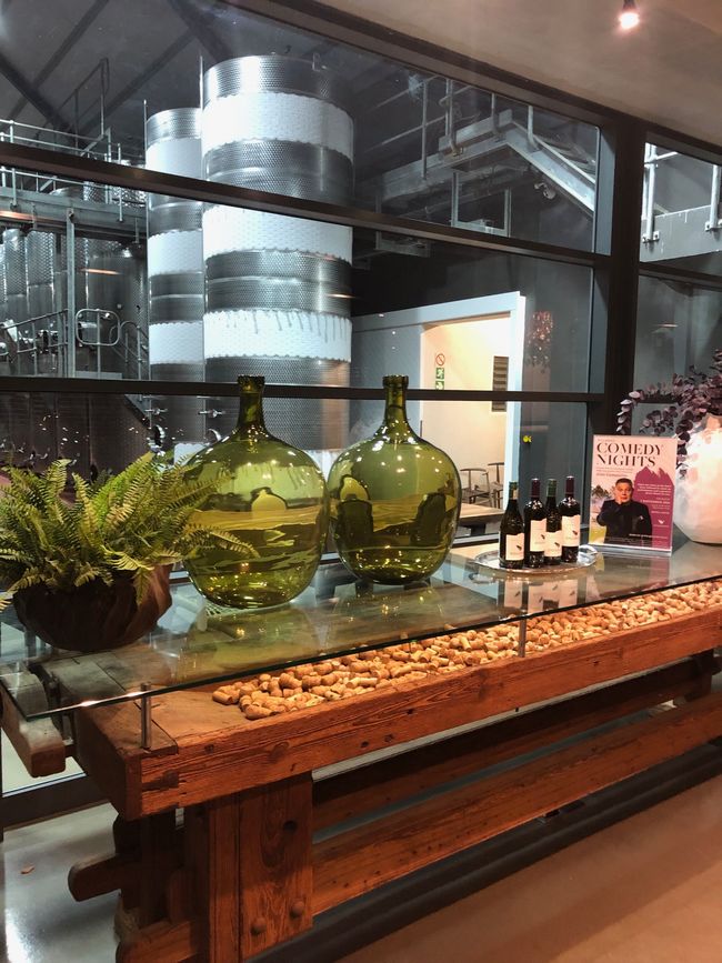 L'area d'ingresso con la cantina