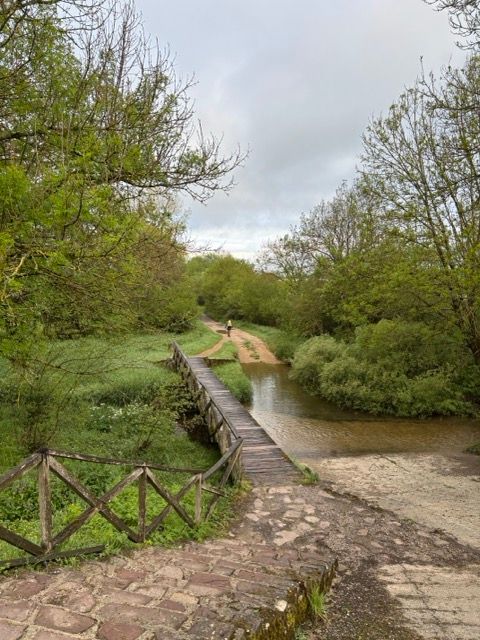 Regennasse Brücke - Achtung rutschig 