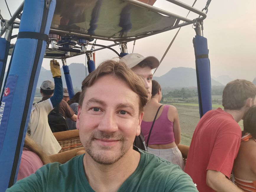 Continuing the journey to Vang Vieng - Hike to the Silver Cross Viewpoint and hot air balloon ride