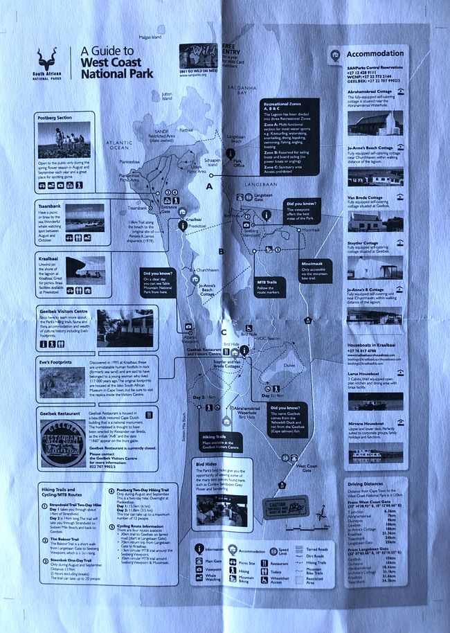 Map vom West Coast National Park