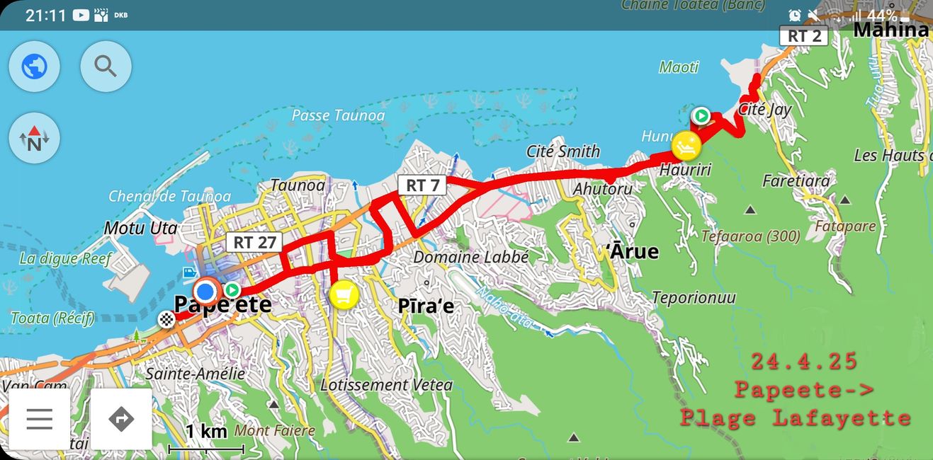24.4.25 mit dem Bus zum Strand Lafayette