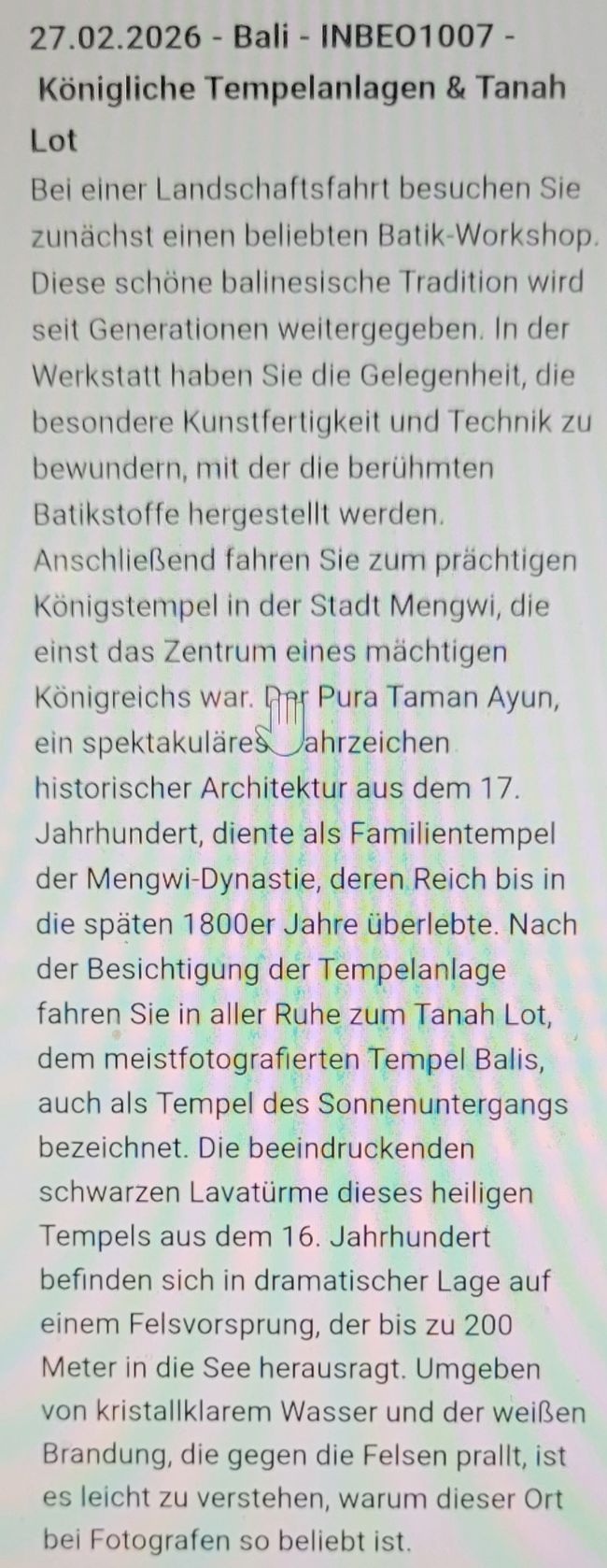 Tag 111/112 und 113 von 175: Kreuzfahrt rund um die Welt - Benoa/Bali und Seetag