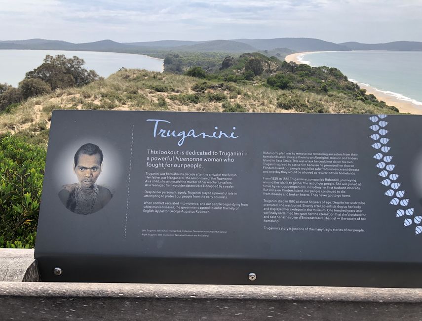 Erster Anlaufpunkt: Der Truganini Lookout am Bruny Island Neck