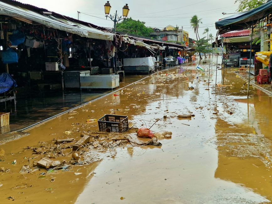 Vorüber die Flut.
Wer sah es wohl, du selig Land, 
wie dich die Welle überwand.