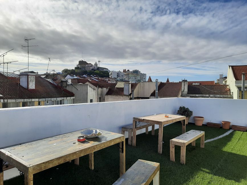 Ausblick von der Hostel-Terrasse 