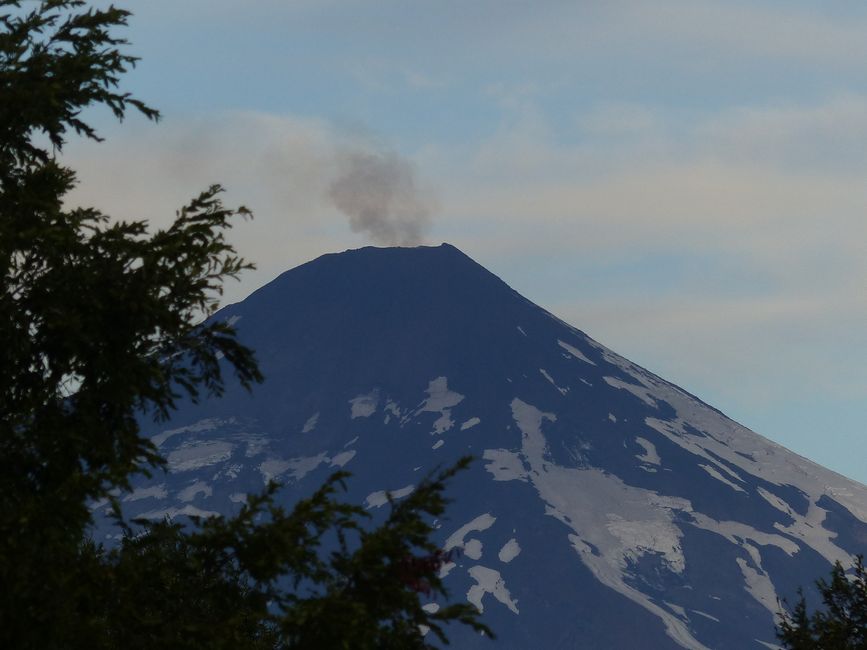 Chile, Villarrica Volcano and Yellow Bridge