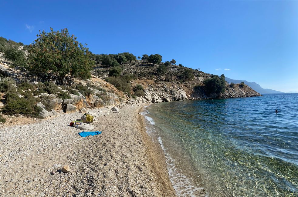 Private beach south of Palairos