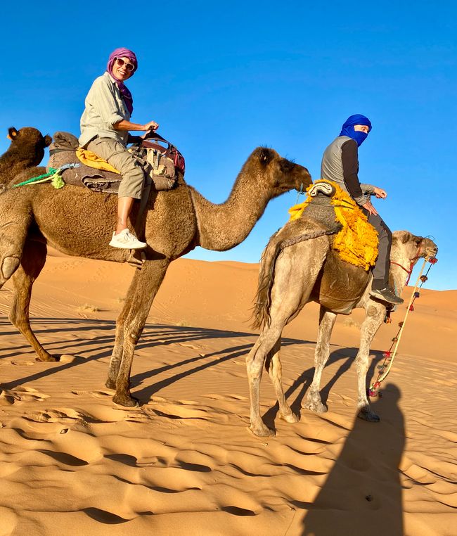 we set off for our camel tour over the sand dunes