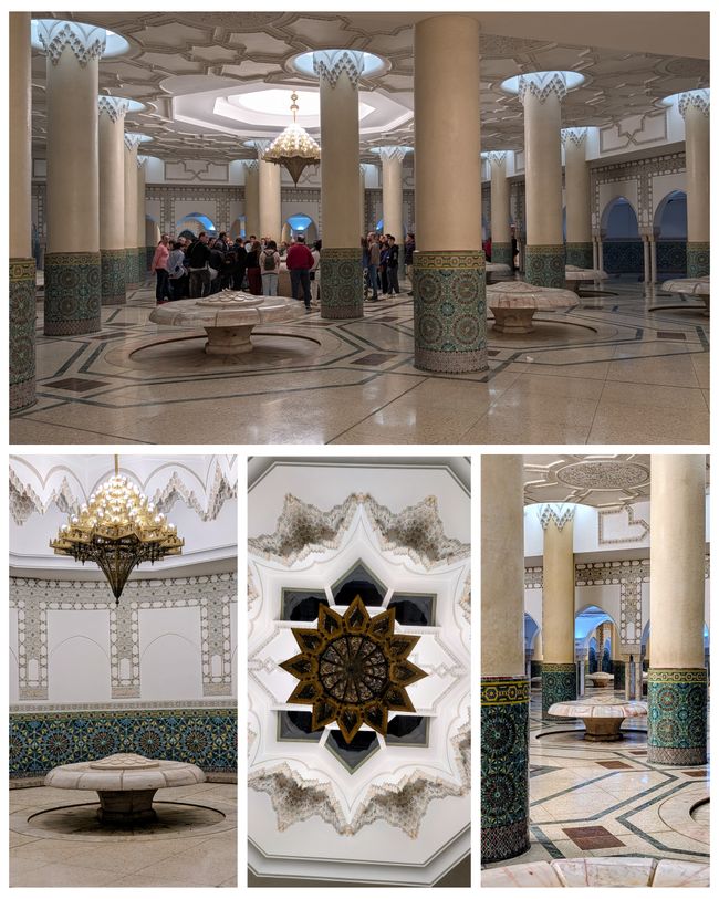 Mezquita clásica, edificio futurista y transportes marroquíes
