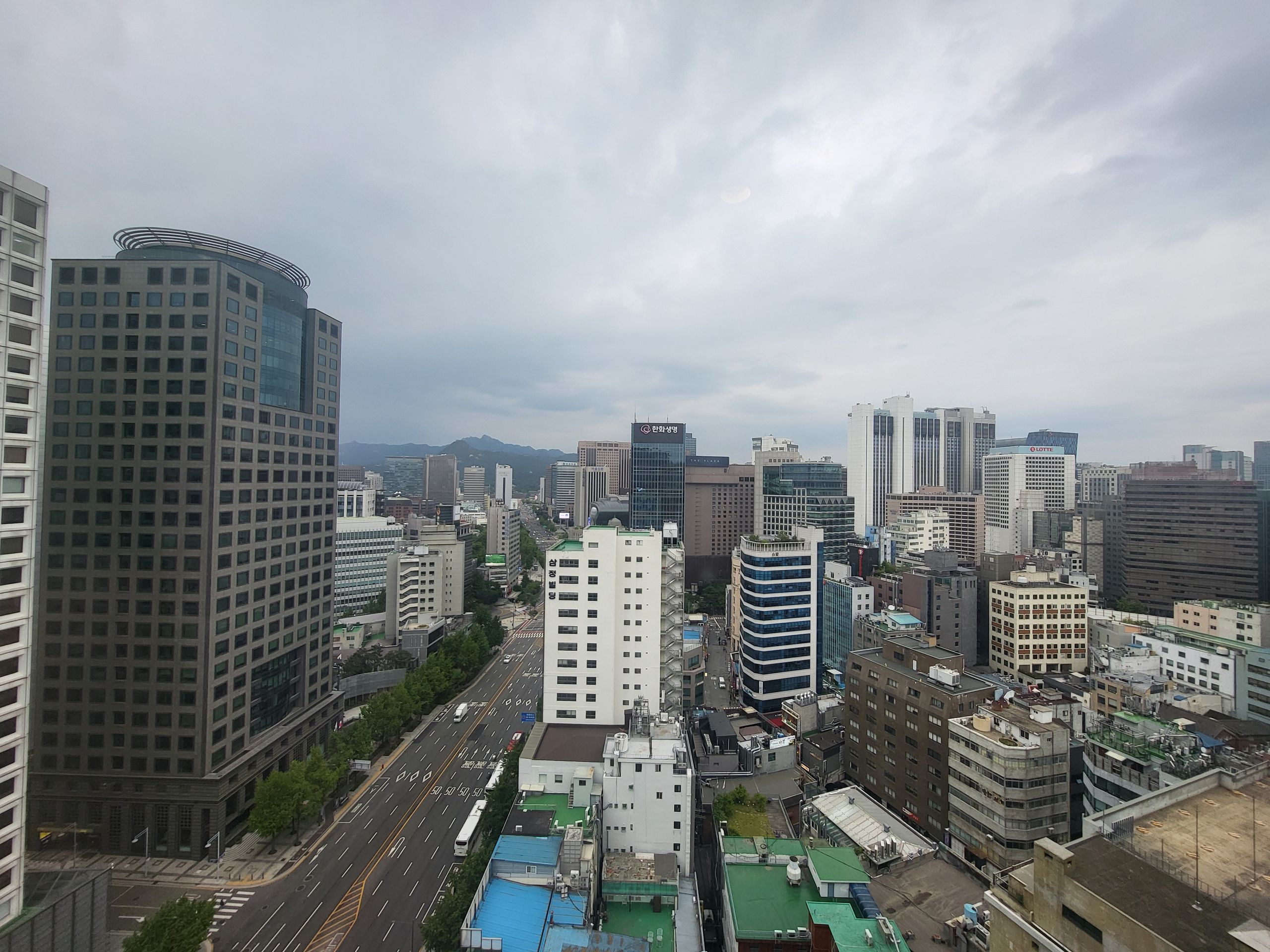 View from the hotel room window during the day