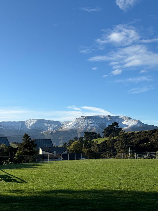 View from the camp site of the mountains