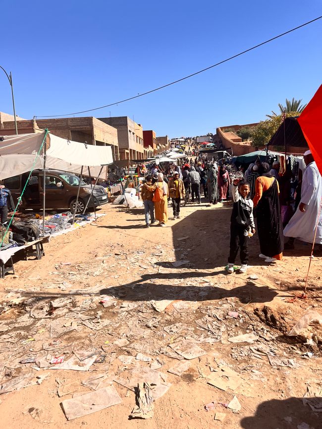 It's market day - and we are stuck with Betty in the market street