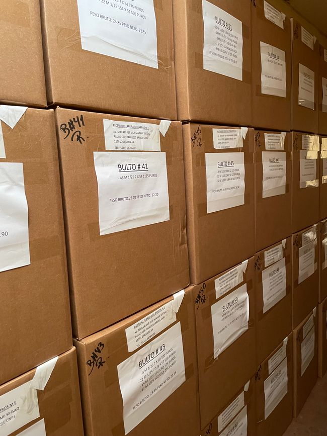 fertig für den Export nach Brasilien