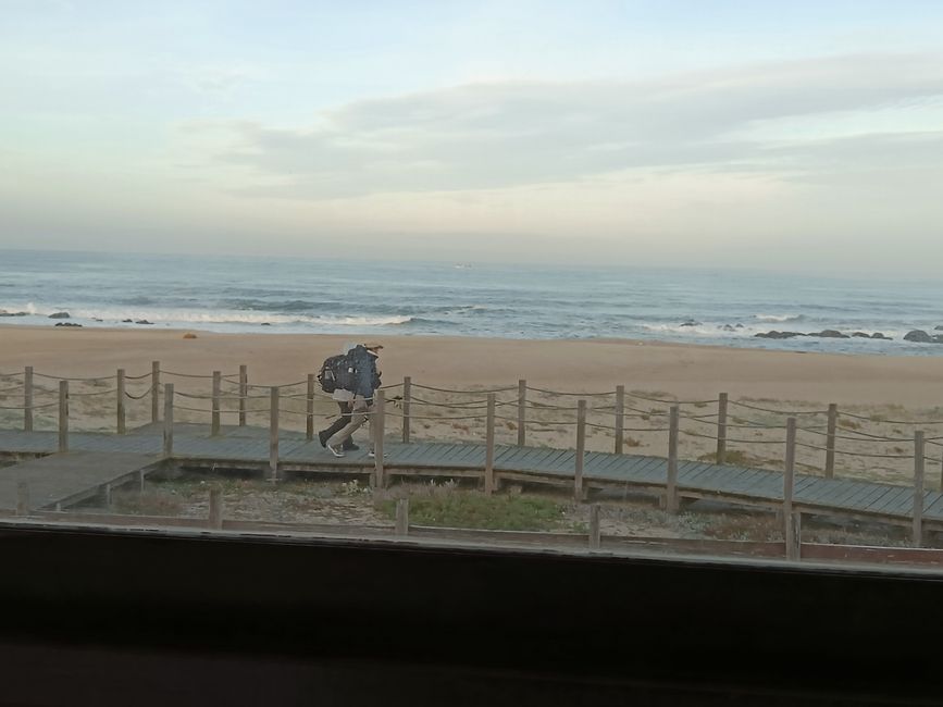 Outside the hotel 