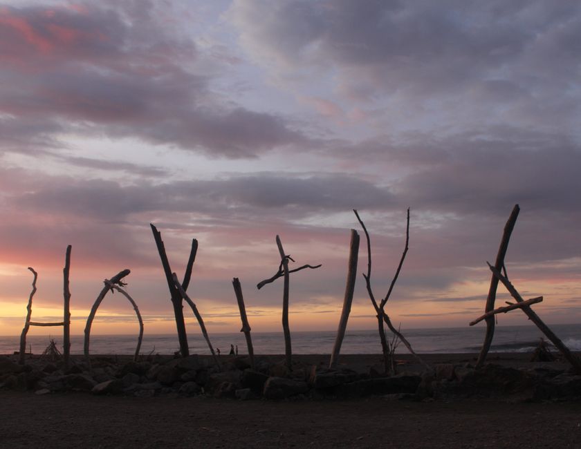 Drift wood Hokitika Schild