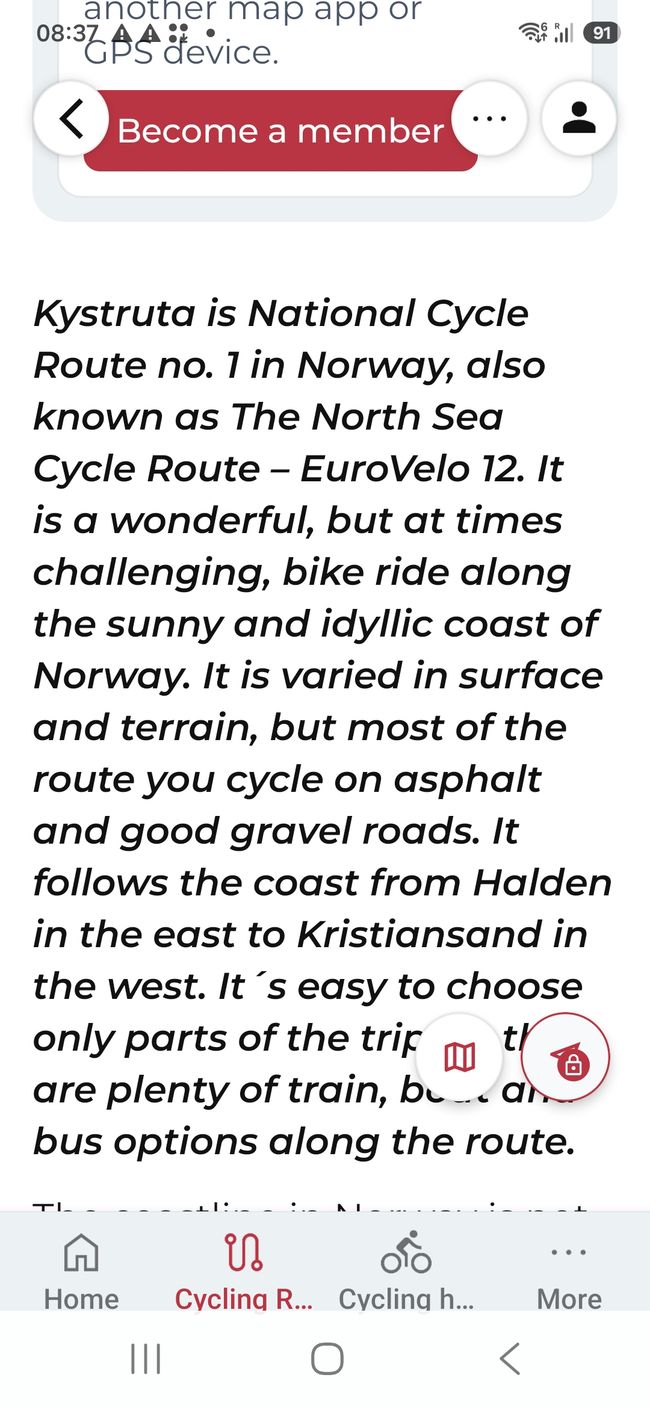 Kystruta is National Cycle Route no.1 in Norway