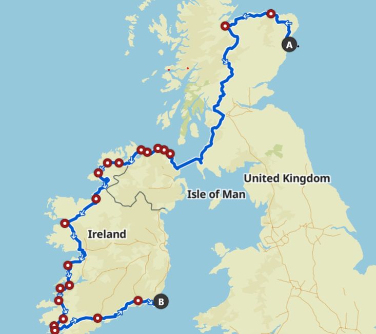 EV1Aberdeen bis Rosslare
