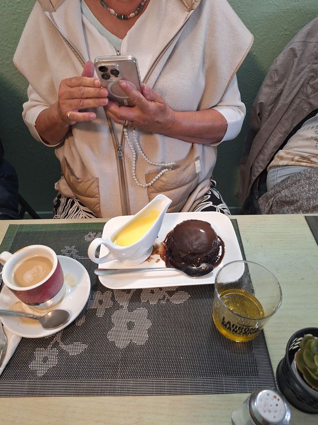 Café, pudding de gâteau au whisky 