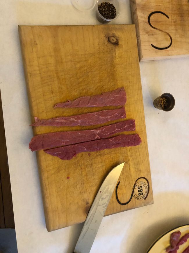 Zubereitung von Biltong Sticks