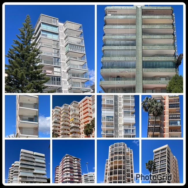 Ist das Kunst oder kann das weg? Benicasim besteht aus Apartmentblöcken, die um diese Jahreszeit alle leer sind
