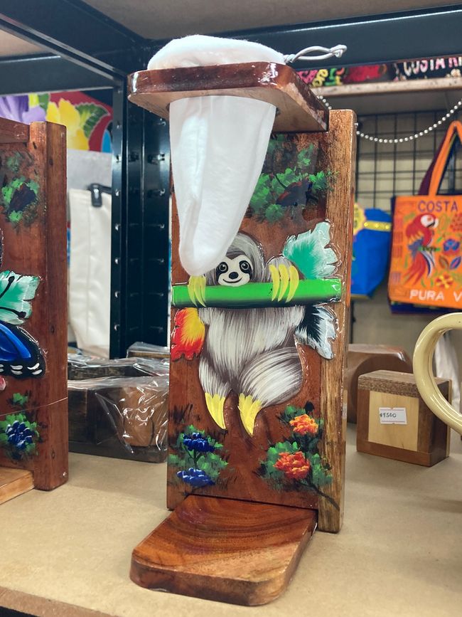 Ein hölzerner Kaffeefilter