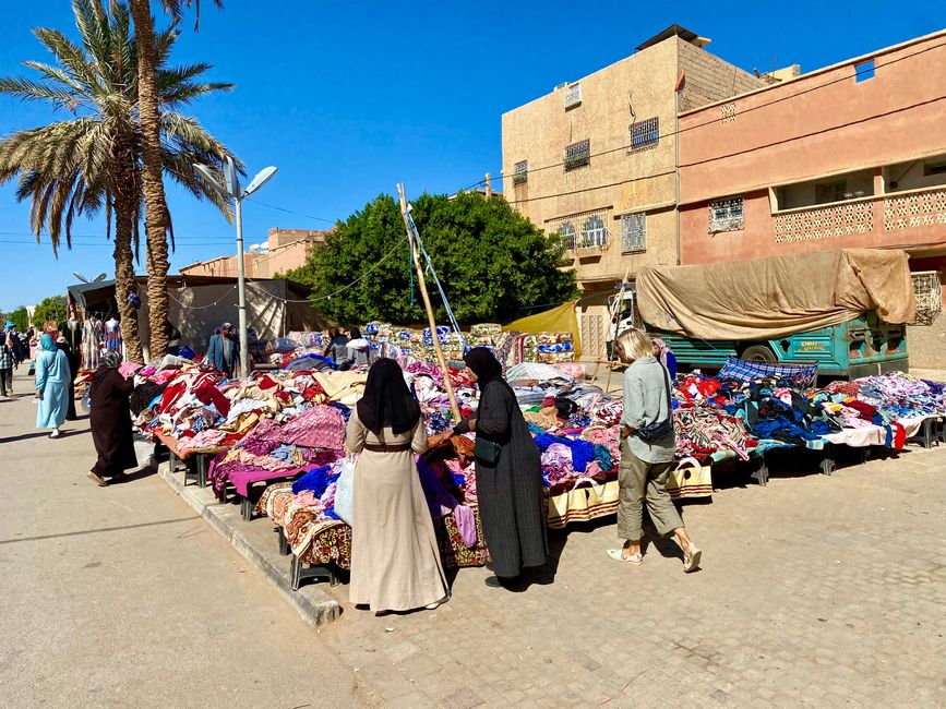 At the colorful, lively market in Erfoud...