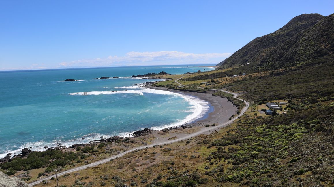 Cape Palliser Lighthouse - Blick über die Küste