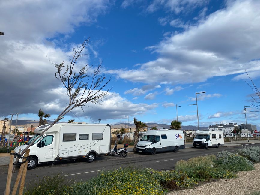 Übernachten in Almeria - andere Camper wurden von der Polizei verscheucht