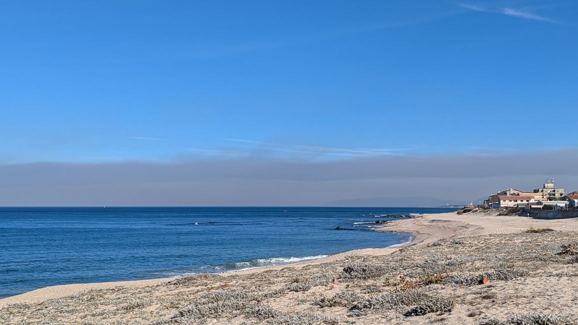 Second stage on the Camino Portugues da Costa from Povoa Varzim to Apulia Praia