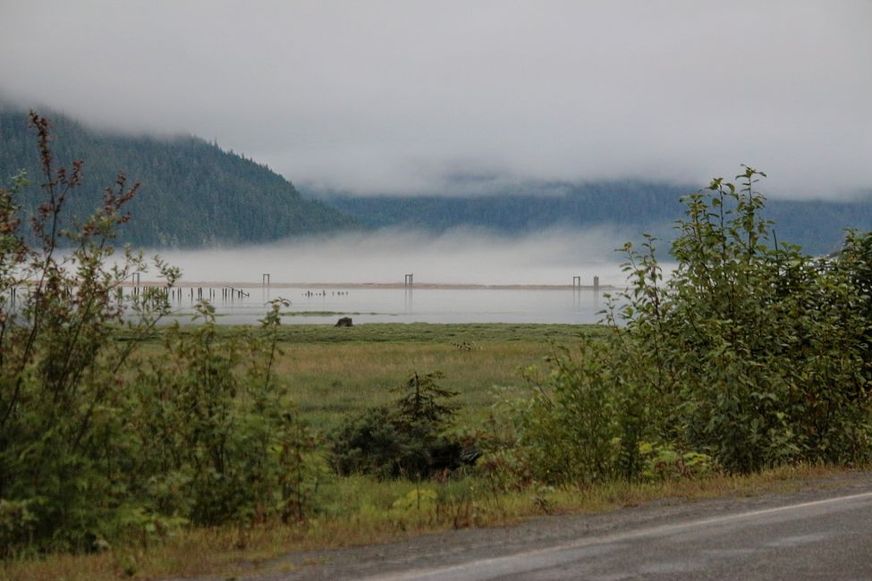 Fog wall over the sea