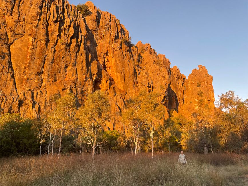On the way back to the campsite at sunset 