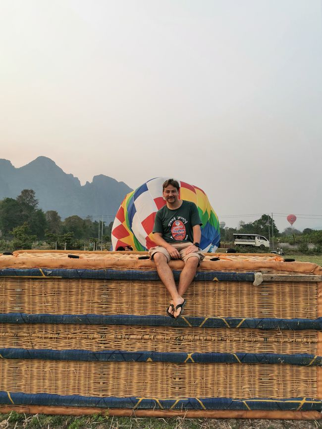 Continuing the journey to Vang Vieng - Hike to the Silver Cross Viewpoint and hot air balloon ride