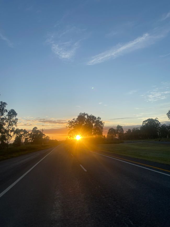 Sunrise on the route 