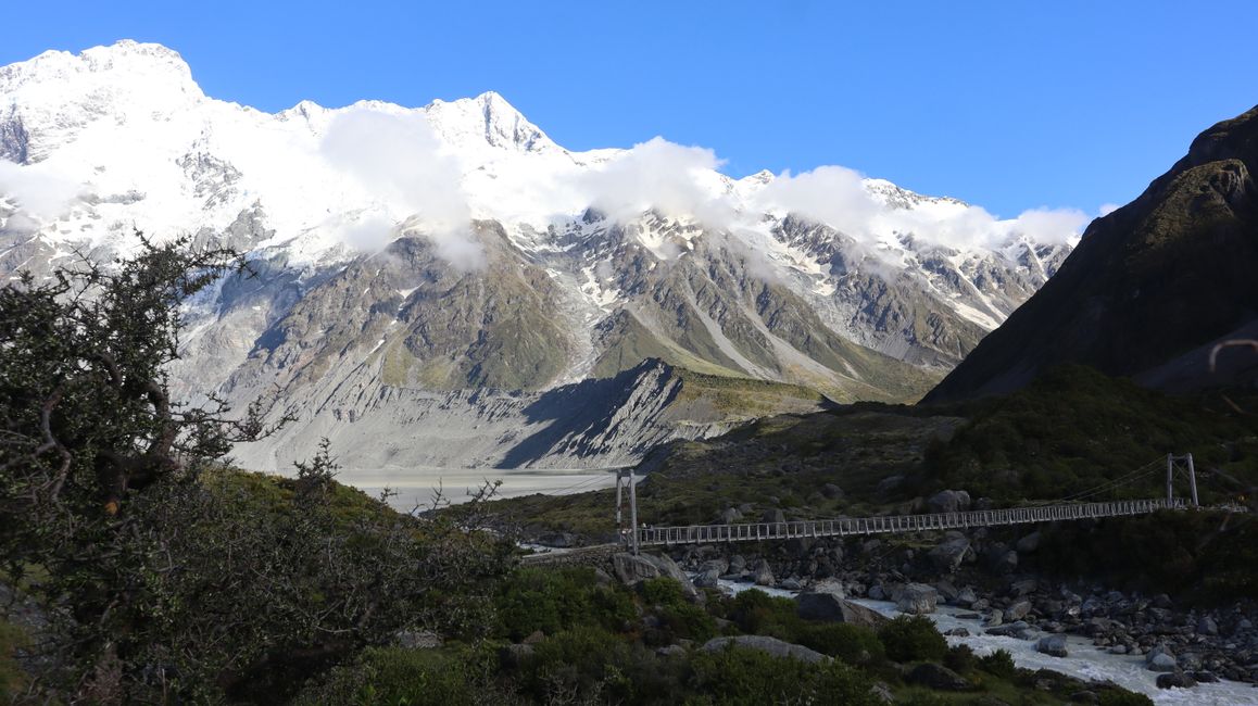 Hooker Valley Track, malheureusement actuellement fermé
