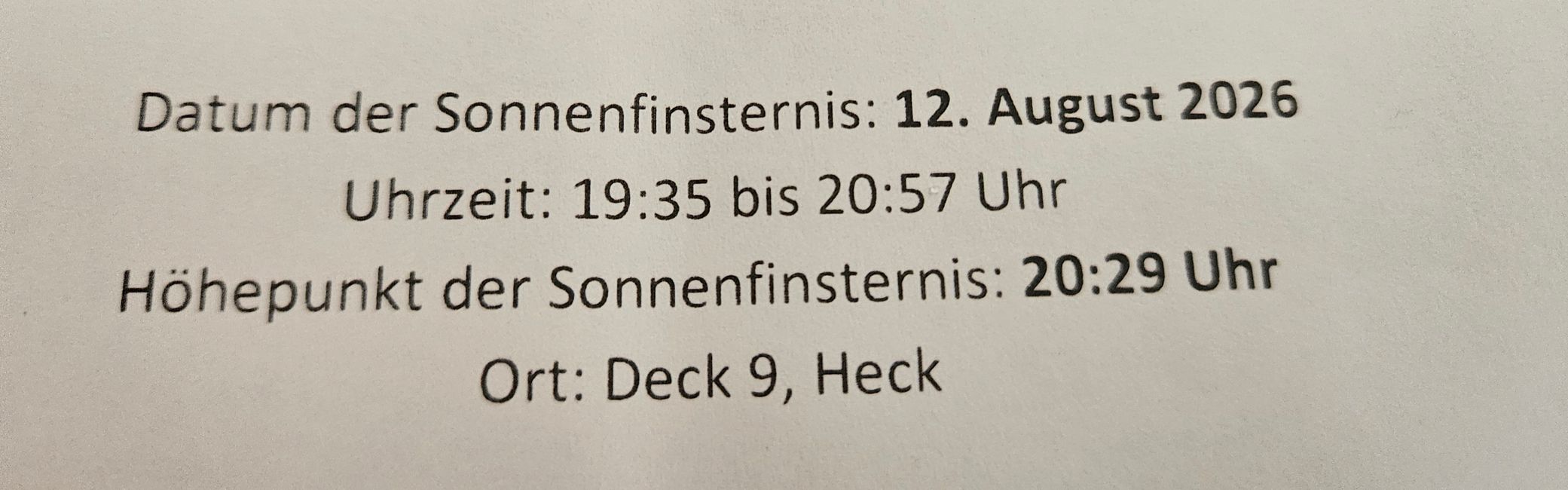 2026 - 12. August, 20:29 Uhr - Sonnfinsternis