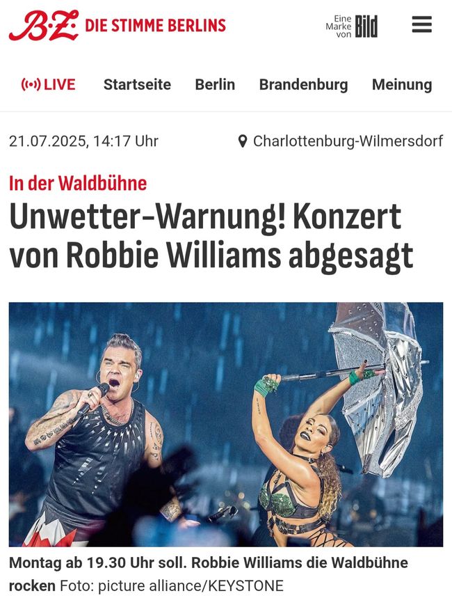 2025 - Juli - Berlin - Leider kein Robbie Williams Konzert