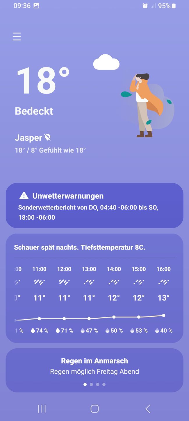 Il y a beaucoup de pluie annoncée