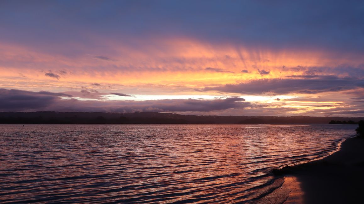 Sonnenuntergang am Ohope Beach