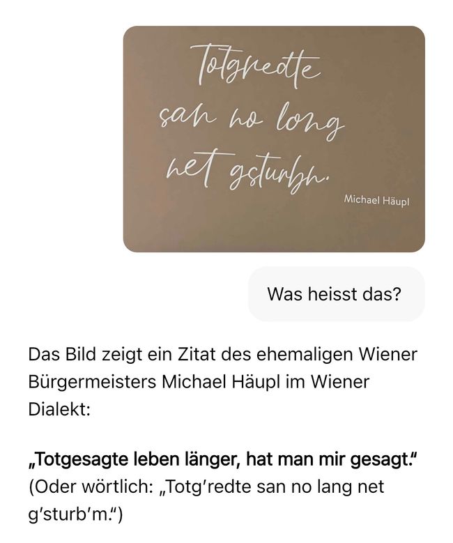Steht an der Wand in meinem Hotelzimmer. 