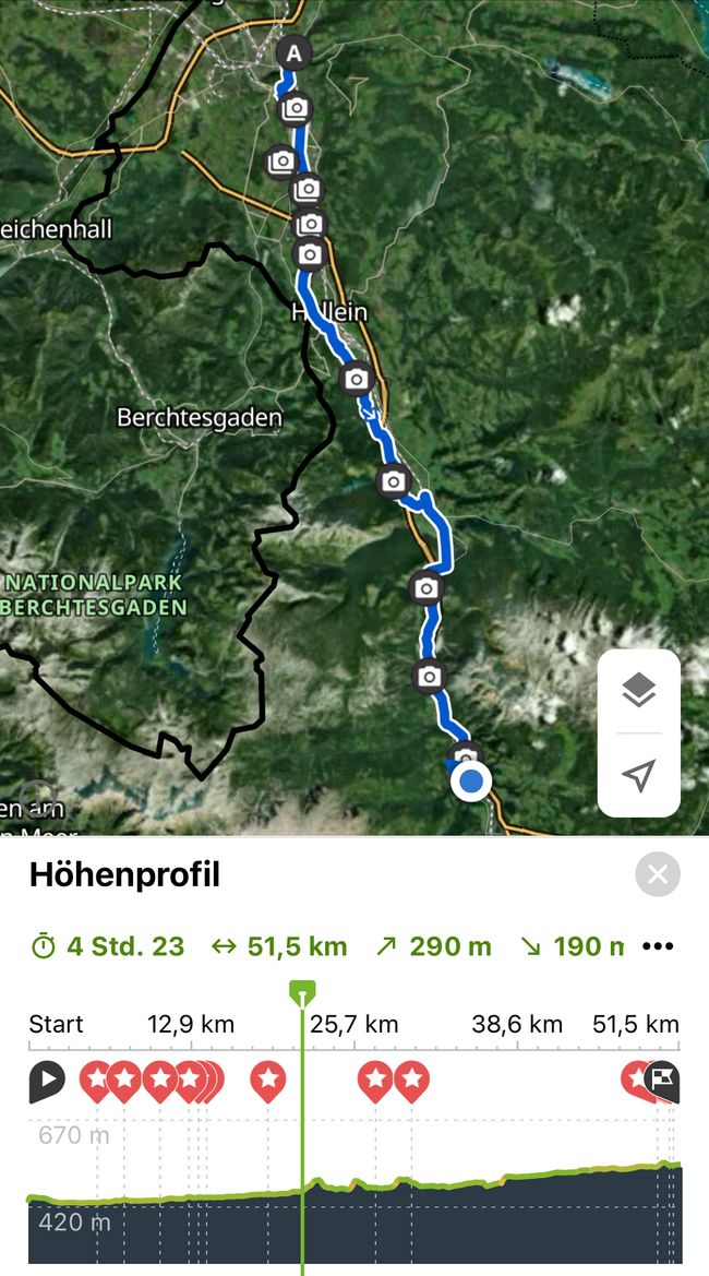 1. Etappe von Salzburg nach Werfen