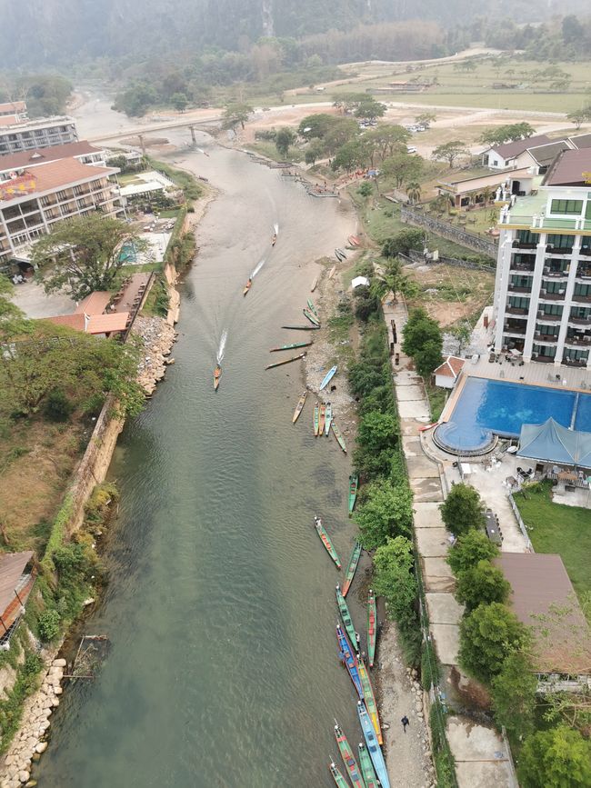 Continuing the journey to Vang Vieng - Hike to the Silver Cross Viewpoint and hot air balloon ride