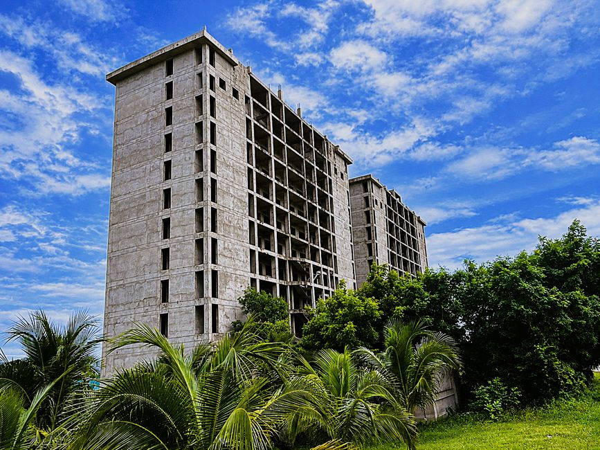 Hotel ruin on the beach