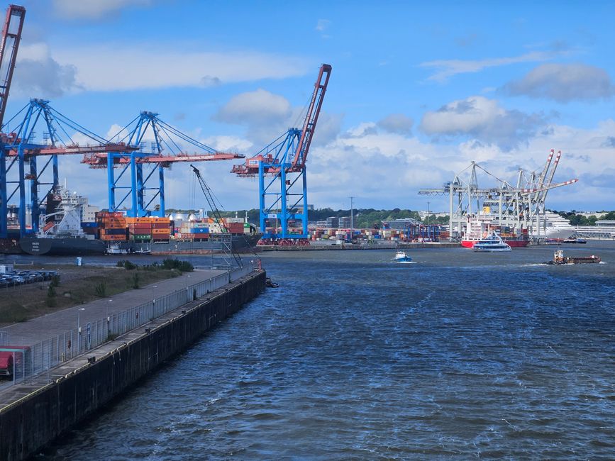Vue sur le port de Hambourg