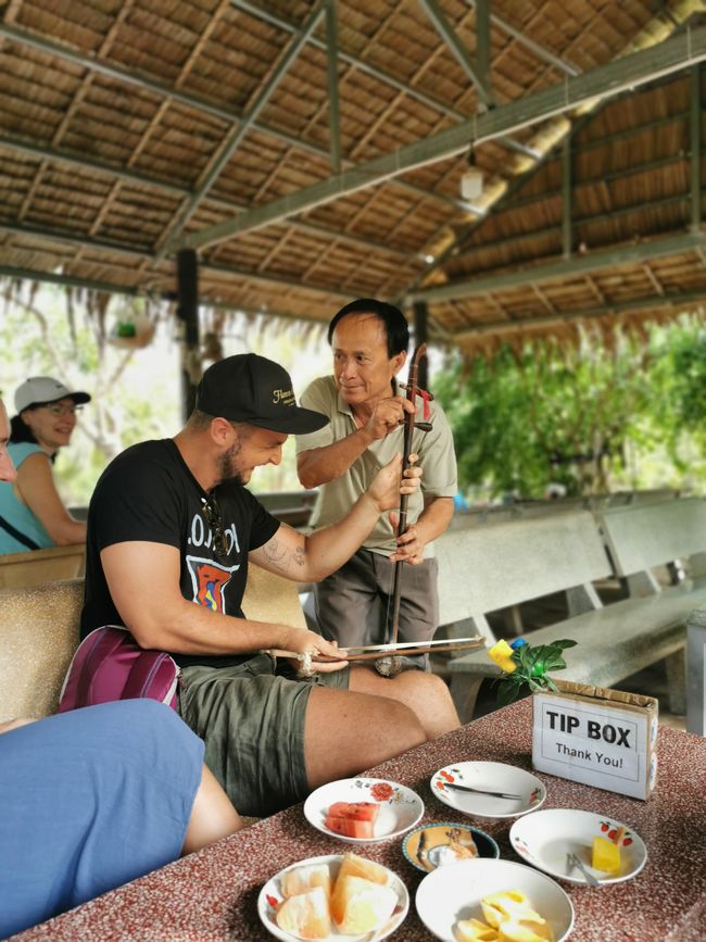 ... the tourists also got a chance, though they didn't quite hit the right notes ...