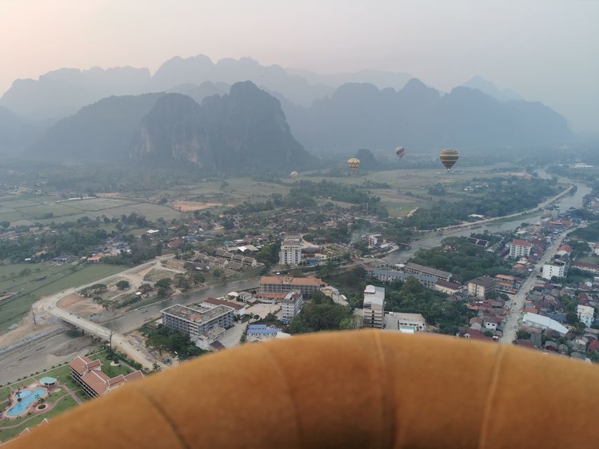 Continuing the journey to Vang Vieng - Hike to the Silver Cross Viewpoint and hot air balloon ride