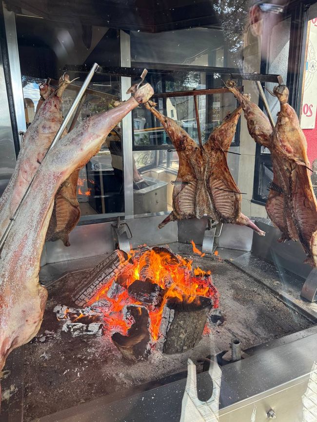 Asado patagonian style with more cortero (lamb)