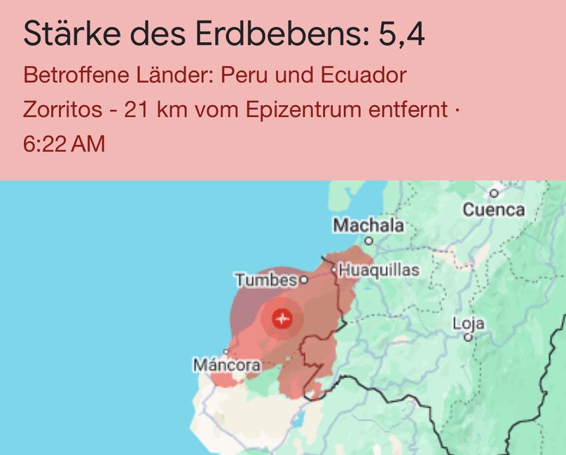 Nel frattempo, siamo stati colpiti da alcune scosse di terremoto piuttosto forti.