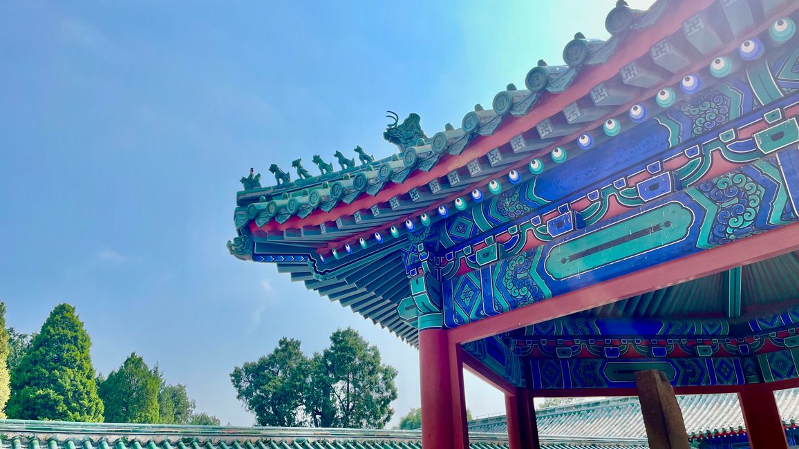 Typical ornate temple roofs